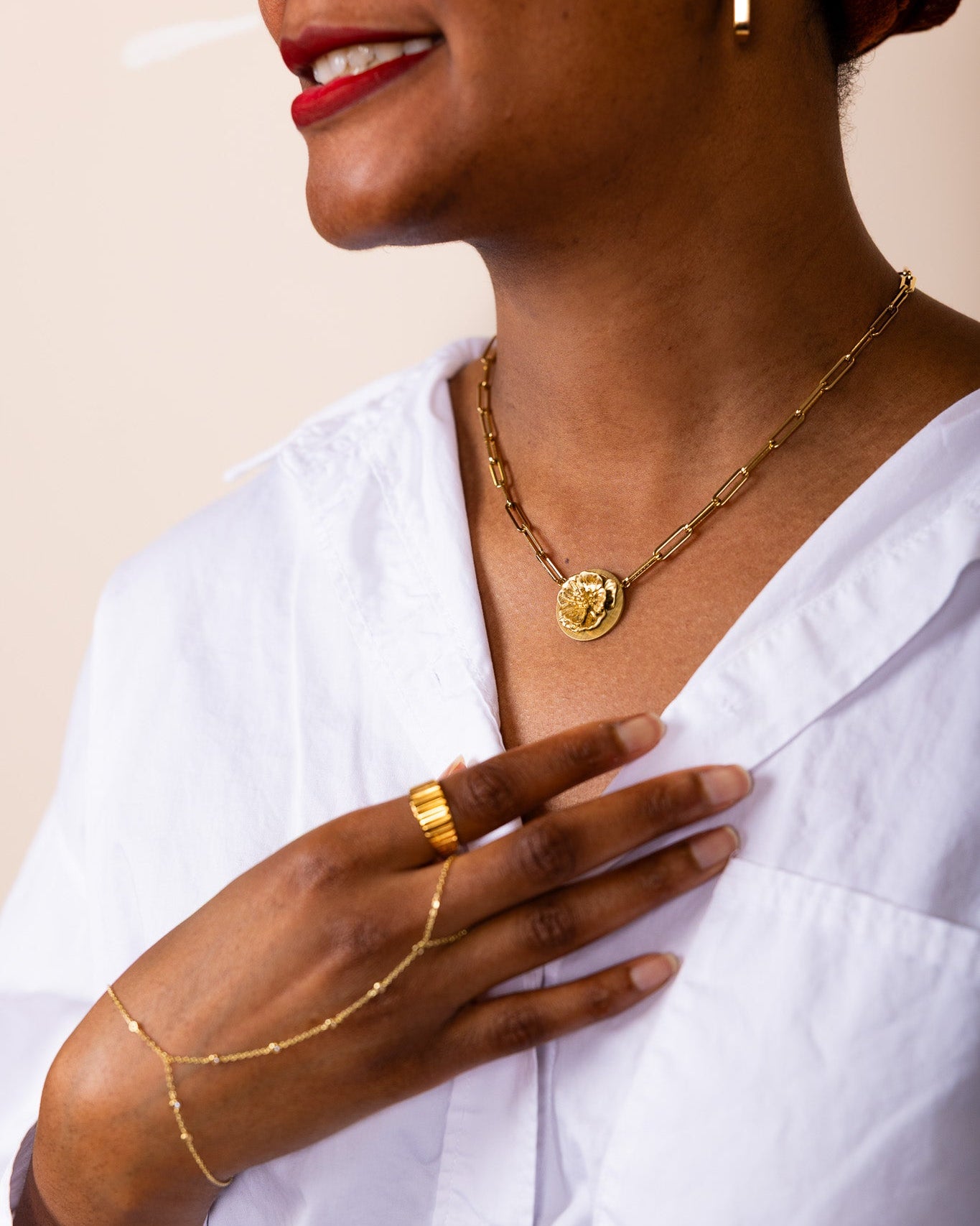 Golden Poppy Statement Necklace