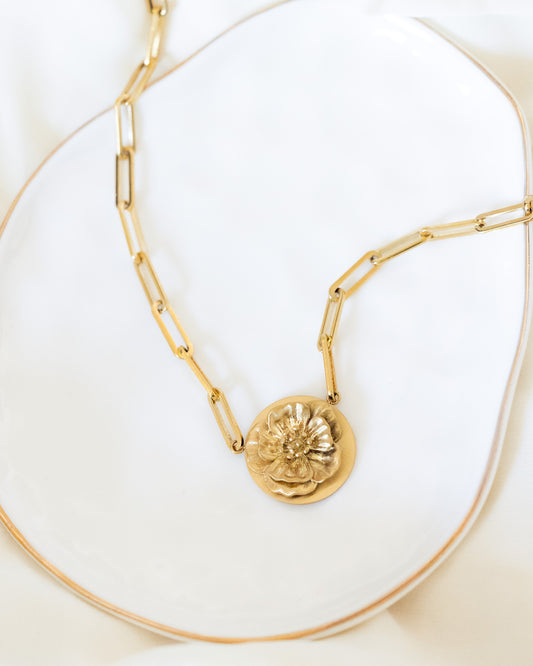 Golden Poppy Statement Necklace