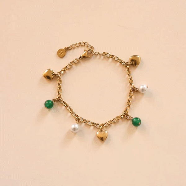 Priyo Moni Emerald Charm Bracelet